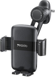 YESIDO Autós tartó (C242) - szellőzőrácsra szerelhető Yesido, automatikusan nyíló kapoccsal kapcsológombal, teleszkópos karral - fekete