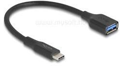 Delock USB 10 Gbps Adapter USB Type-C apa A-típusú anya 19 cm 60 W QC 3.0 (fekete) (DL67179) (DL67179)
