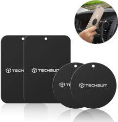 Techsuit - (4 darabos) Fém Lemez (MP04) - Matt Festékbevonattal - Fekete