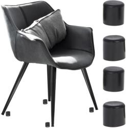 Avex 4 db-os készlet. Karcmentes üléslábak, átmérő 22mm, fekete színű (FNX-Protectie-Pantofi-Toc-Cui-Negru-2)