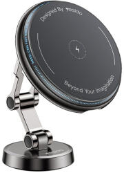 YESIDO Autós tartó vezeték nélküli töltéssel (C306) - Műszerfalhoz, háromtengelyes támasz, rázkódásmentes, cink ötvözet, 15W - Fekete Yesido