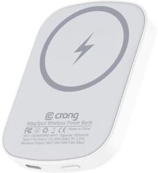 Crong Telefon power bank, Crong, 5000 mAh, MagSafe, USB-C, 20 W, 86 x 60 x 11 mm, fehér (CRGMSPB5K1WHT)