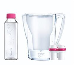 BWT Aqualizer Home vízszűrő kancsó 2.7L, Fehér + 1 db MMW szűrőbetét + 1 db bWater üvegkulacs, 750 ml