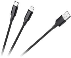 Cabletech Cablu Cabletech KPO3944, USB A - USB C/LIGHTNING, 1 m (Negru) (KPO3944)