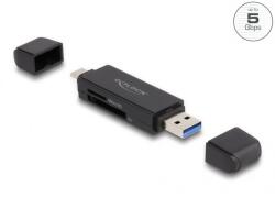 Delock 91004 kártyaolvasó USB 3.2 Gen 1 (3.1 Gen 1) Type-A/Type-C Fekete (91004)