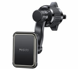 YESIDO Car Holder (C244) - Mágneses, légbefúvóhoz, Fejlesztett klipsszel, Szabadon forgatható szög, N42 mágnesek - Fekete