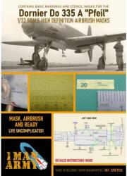 1MANARMY Airbrush maszkoló fólia 1/32 Dornier Do 335 A Pfeil katonai repülőgép modellhez (1MA32DET032)