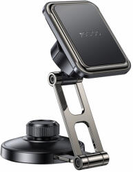 YESIDO - Autós tartó (C264) - Mágneses, a műszerfalhoz/szélvédőhöz, 360°, összecsukható karokkal, cink ötvözet - Fekete
