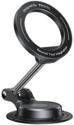 YESIDO Mágneses Autós Tartó (C218) Műszerfalra, Két tengelyes kialakítás, MagSafe kompatibilis - Fekete