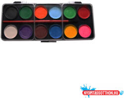 Vízfesték készlet szintetitkus ecsettel 12db-os kerek (53376)