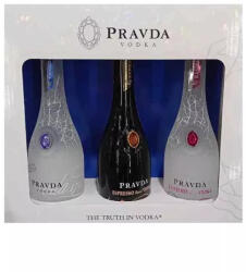 PRAVDA Sampler Pack vodka 3x0, 2l Luxury, Espresso, Raspberry DRS DD