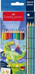 Faber-Castell Színes ceruza FABER-CASTELL Grip Dinoszaurusz matricával 10 darabos + 3 darab metál színes ceruzával (201545) - emag
