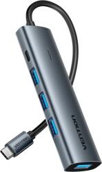 Vention USB-C to USB-C / 4x USB 3.0 Hub 0.15M Gray Aluminum Alloy Type (TGZHB)