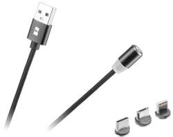 Rebel Cablu USB magnetic 3 in 1 Rebel 100 cm negru, USB-C (RB-6004-100-B)