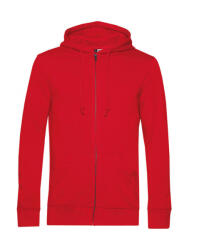 B&C Collection Férfi kapucnis hosszú ujjú organikus pulóver B and C Organic Zipped Hooded M, Piros