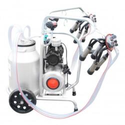  Aparat de muls vaci cu grup colector 160cc sasiu galvanizat bidon aluminiu 40L 2 posturi Breckner Germany