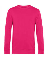 B&C Collection Uniszex hosszú ujjú organikus pulóver B and C Organic Crew Neck French Terry S, Magenta rózsaszín