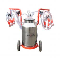  Aparat de muls vaci 2 posturi bidon 40L inox cu vid in cadru(vacuum) Breckner Germany