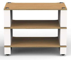 Blokhifi Blok Stax 2G 3 polcos hifi állvány - natúr fa + fehér