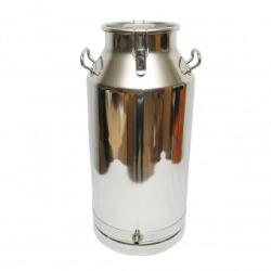  Bidon de inox pentru lapte cu capac 50L cu robinet aparat de muls vaci Breckner Germany