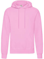 Fruit of the Loom Férfi Pulóver Kapucnis Hosszú ujjú Fruit of the Loom Classisc Hooded Sweat - M, Világos rózsaszín (pink)