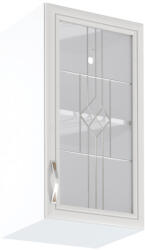 Tempo Felsőszekrény G40S Üveggel, Jobbos, Fehér/Sosna Andersen, Sicilia