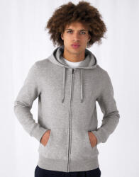 B&C Collection Férfi kapucnis hosszú ujjú pulóver B and C KING Zipped Hooded XS, Fehér