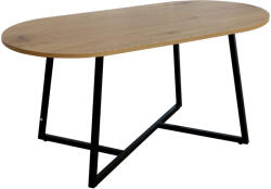 TEMPO KONDELA Dohányzóasztal, Tölgy/Fekete, Fremont