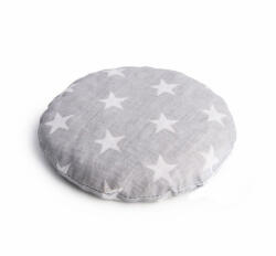 Qmini - Pernuta anticolici umpluta cu samburi de cirese, Cu husa din bumbac, Diametru 14 cm, Grey Stars (QM_BOC0183)