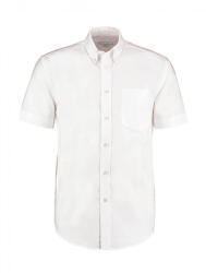 Kustom Kit Férfi rövid ujjú Ing Kustom Kit Classic Fit Workwear Oxford Shirt SSL S, Fehér