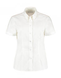 Kustom Kit Női rövid ujjú blúz Kustom Kit Women's Tailored Fit Premium Oxford Shirt SSL XL, Fehér