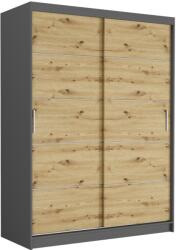  RIVANO IV. Tolóajtós gardróbszekrény 150x200x60 - antracit, artisan