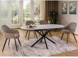  Gaston Ceramic 140 Bővíthető Kerámia Étkezőasztal Mattfehér/Mattfekete