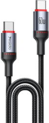 Yesido Cablu de Date Type-C la Type-C, 60W, 3A, 480Mbps, 1.2m - Yesido (CA181) - Black (KF2355132) - vexio