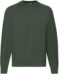 Fruit of the Loom Uniszex Pulóver Hosszú ujjú Fruit of the Loom Sweatshirt Raglan - 2XL, Sötétzöld