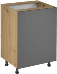 Tempo Alsó Szekrény, Artisan Tölgy/Szürke Matt, Univerzális, Langen D60