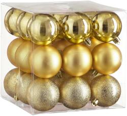 LAALU díszkészlet: kerek arany mix 6 cm, 27 db (LAU-6228)