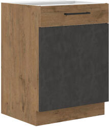 Tempo Alsószekrény, Szürke Matt/Tölgy Lancelot, Vega 60 D 1F BB