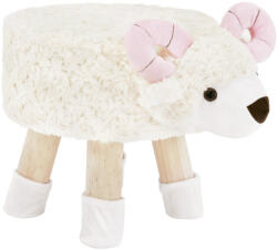 TEMPO KONDELA Zsámoly Bárány Alakban, Velvet Szövet Fehér/Rózsaszín/Természetes, Lola