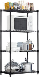 Tempo Polcállvány, 4 Polcos, Fekete, Suer Typ 1