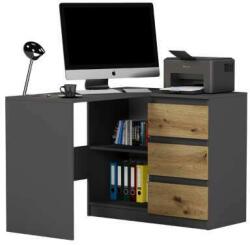 Mobene Masa computer moderna coltar N4 - antracit - stejar artizanal