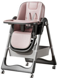 Flippy Etetőszék gyerekeknek és csecsemőknek, Flippy, 2 tálca és levehető huzat, multifunkcionális, stabil, biztonsági öv, állítható magasság, puha állítható háttámla, tárolókosár