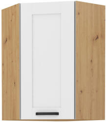 Tempo Felső Szekrény Sarokba, Fehér/Artisan Tölgy, Lula 58x58 GN-90 1F