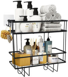 TEMPO KONDELA Fürdőszobai Rendszerező, Fekete, Sabrina - fizz