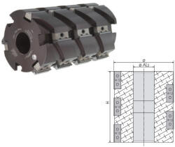  Cap rindeluit cu alezaj cu placute amovibile si reversibile 120x130x40 Z3+3