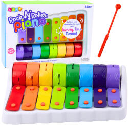 LEAN Toys Rock N' Roller Zongora Hangszer Kisgyermekeknek Cintányérok Forgó Színes Kerekek