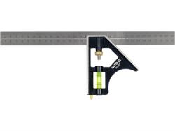 TOYA Derékszög és Vonalzó, libellával 300 mm (YT-70771) (YT-70771)