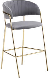 Tempo Design Bárszék, Szürkésbarna Velvet Szövet/Gold Króm Arany, Dasmin Typ 2