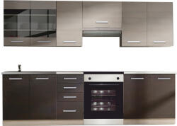 Tempo Konyhabútor, Világos Szürke Tölgyfa/Sötét Tölgyfa, Klanton