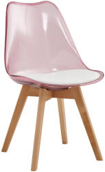 TEMPO KONDELA Szék, Átlátszó Rózsaszín, Akril/Ekobőr/Bükk, Bali 2 New - fizz